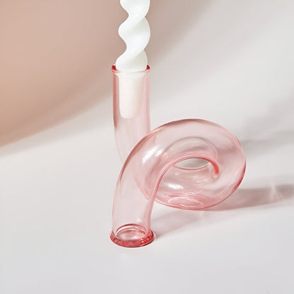 Elegant Glass Vase with Candle Holder