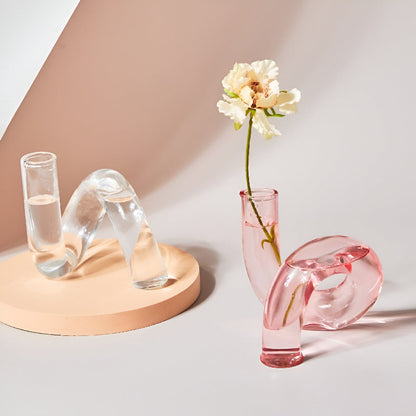 Elegant Glass Vase with Candle Holder