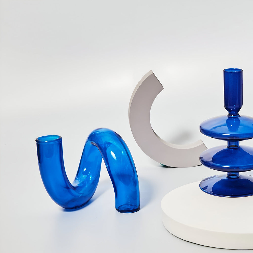Elegant Glass Vase with Candle Holder