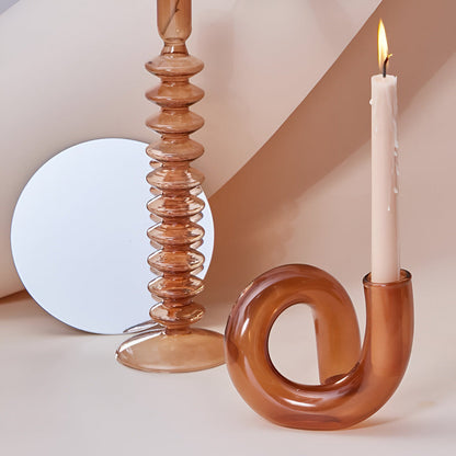 Elegant Glass Vase with Candle Holder
