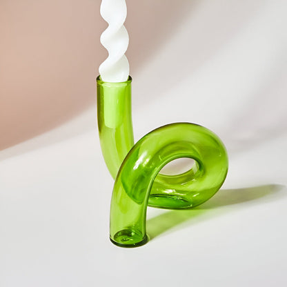 Elegant Glass Vase with Candle Holder