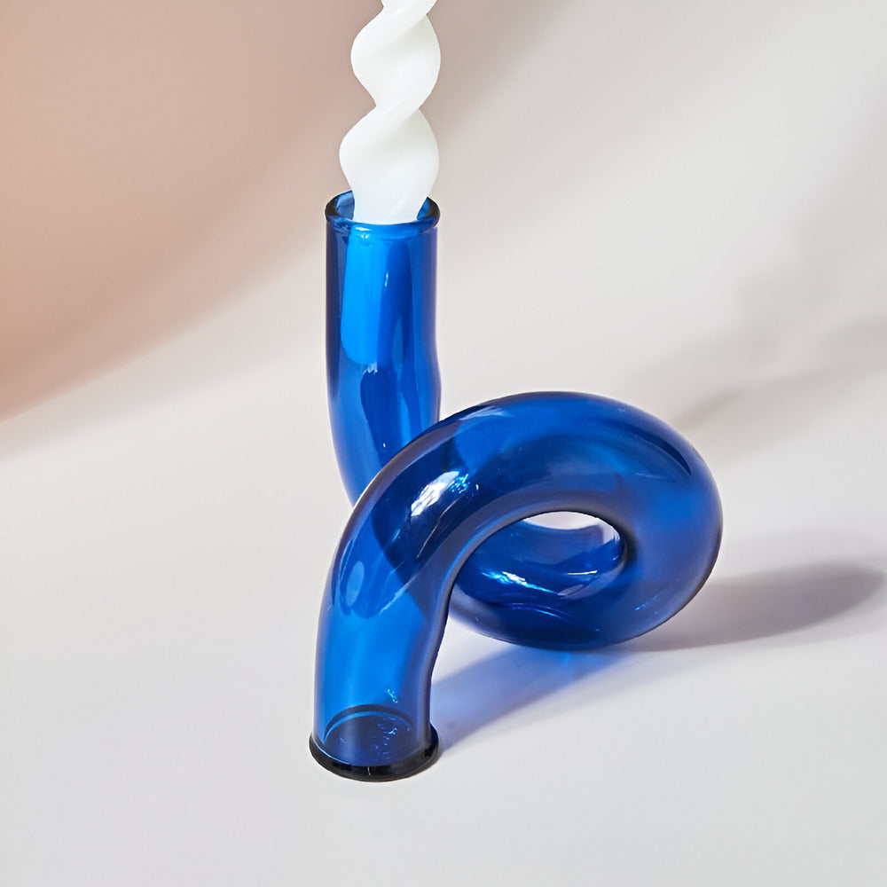 Elegant Glass Vase with Candle Holder