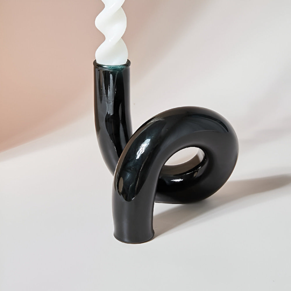 Elegant Glass Vase with Candle Holder