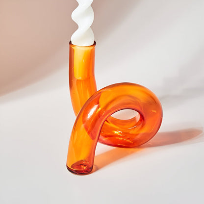 Elegant Glass Vase with Candle Holder