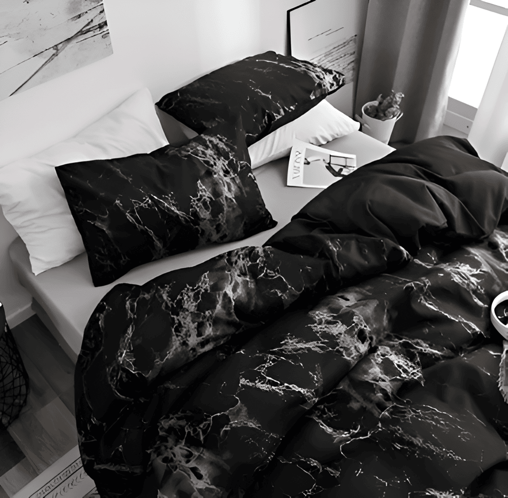 Luxurious 3-Piece Marble Pattern Bedding Set - Luxicro
