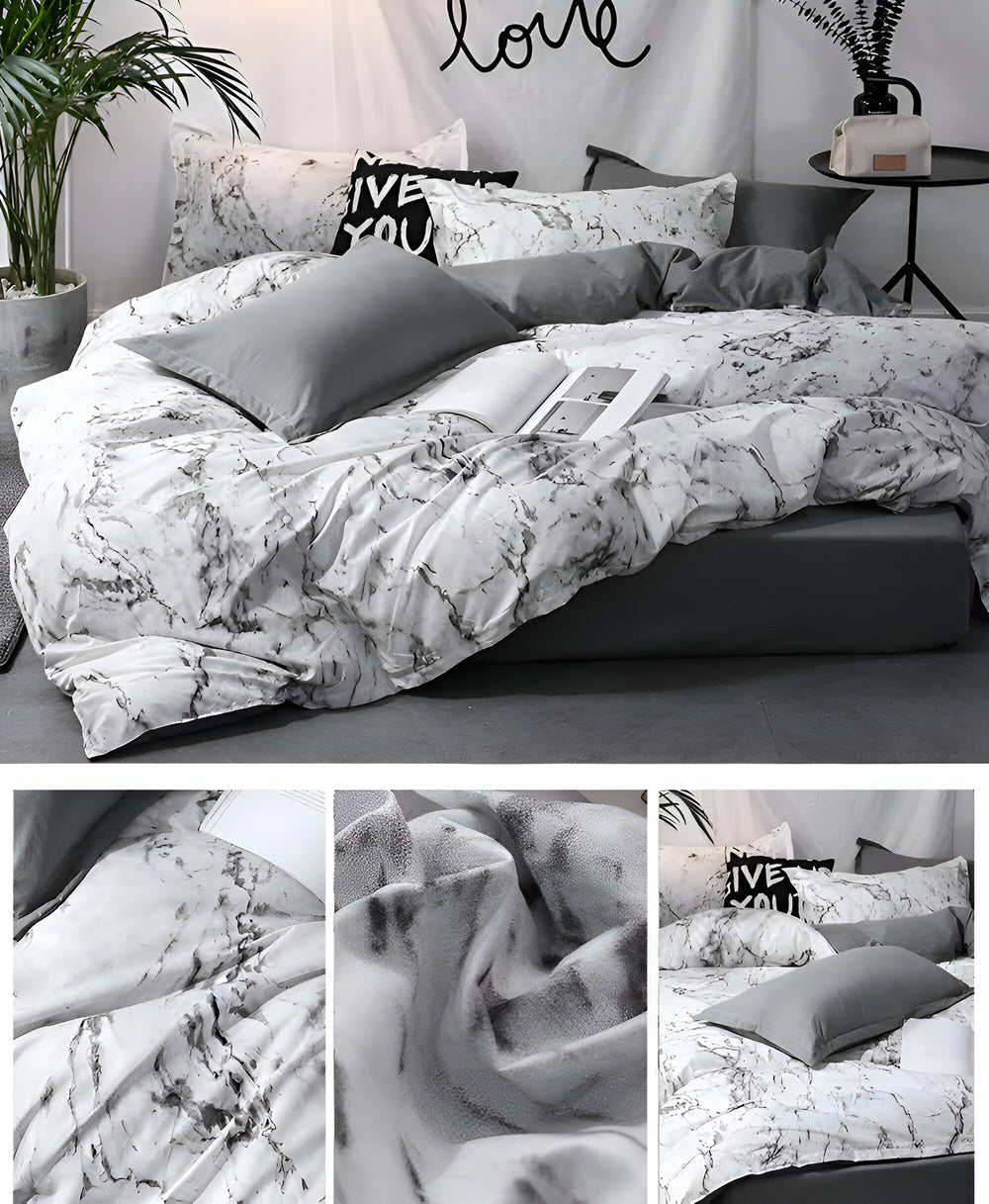 Luxurious 3-Piece Marble Pattern Bedding Set