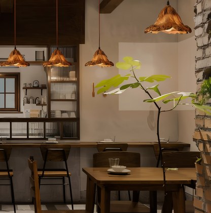 Stylish Resin Hanging Light with Melted Effect Shade