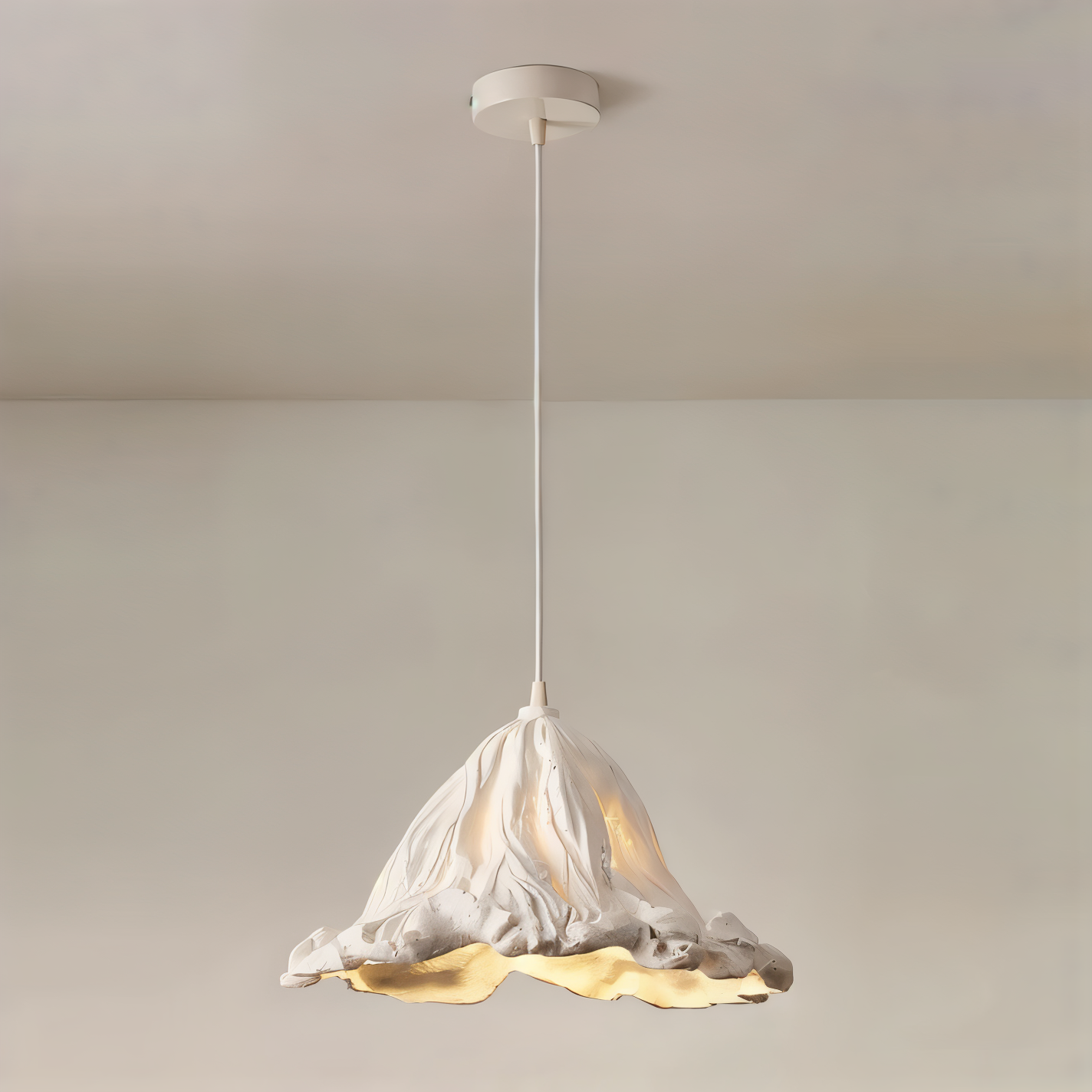 Stylish Resin Hanging Light with Melted Effect Shade
