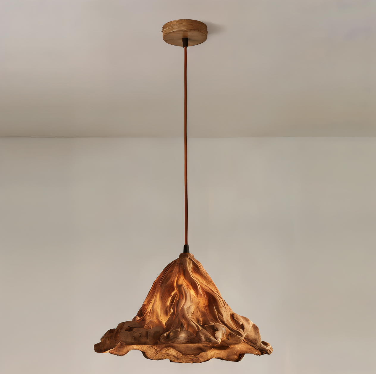 Stylish Resin Hanging Light with Melted Effect Shade - Luxicro
