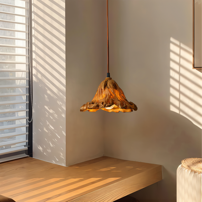 Stylish Resin Hanging Light with Melted Effect Shade