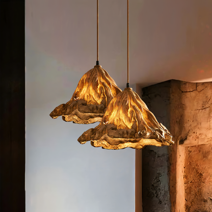 Stylish Resin Hanging Light with Melted Effect Shade