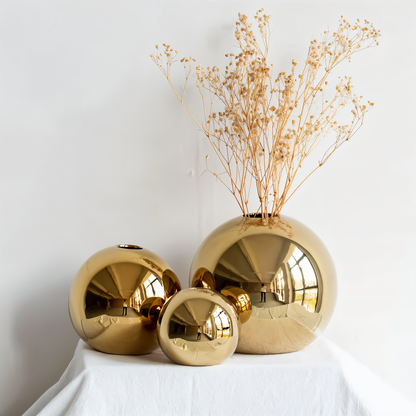Elegant Gold Ceramic Vase