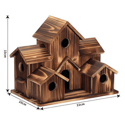 Natural Wood Birdhouse Feeder