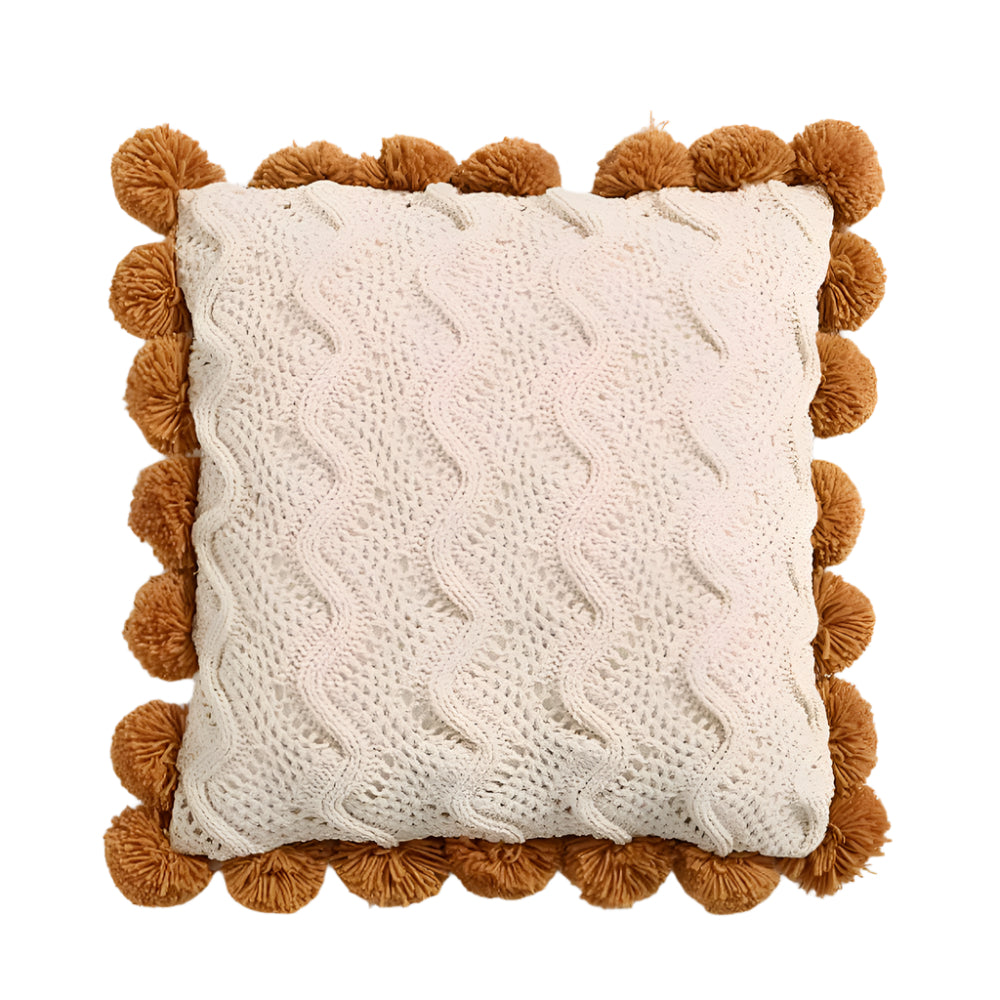 Soft Fringe Decorative Pillow Cover in Boho Chic Design - Luxicro