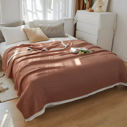 Breathable Cozy Throw Blanket Soft Cotton