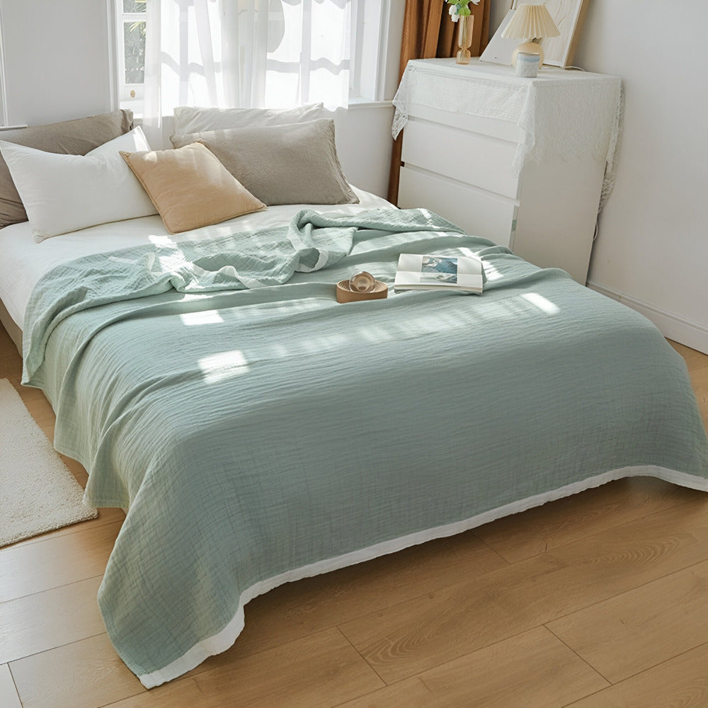 Breathable Cozy Throw Blanket Soft Cotton
