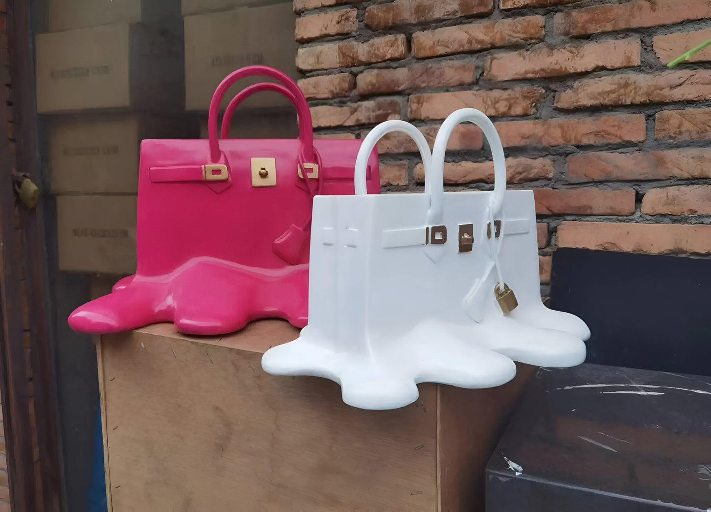 Stylish Handbag Resin Decorative Vase