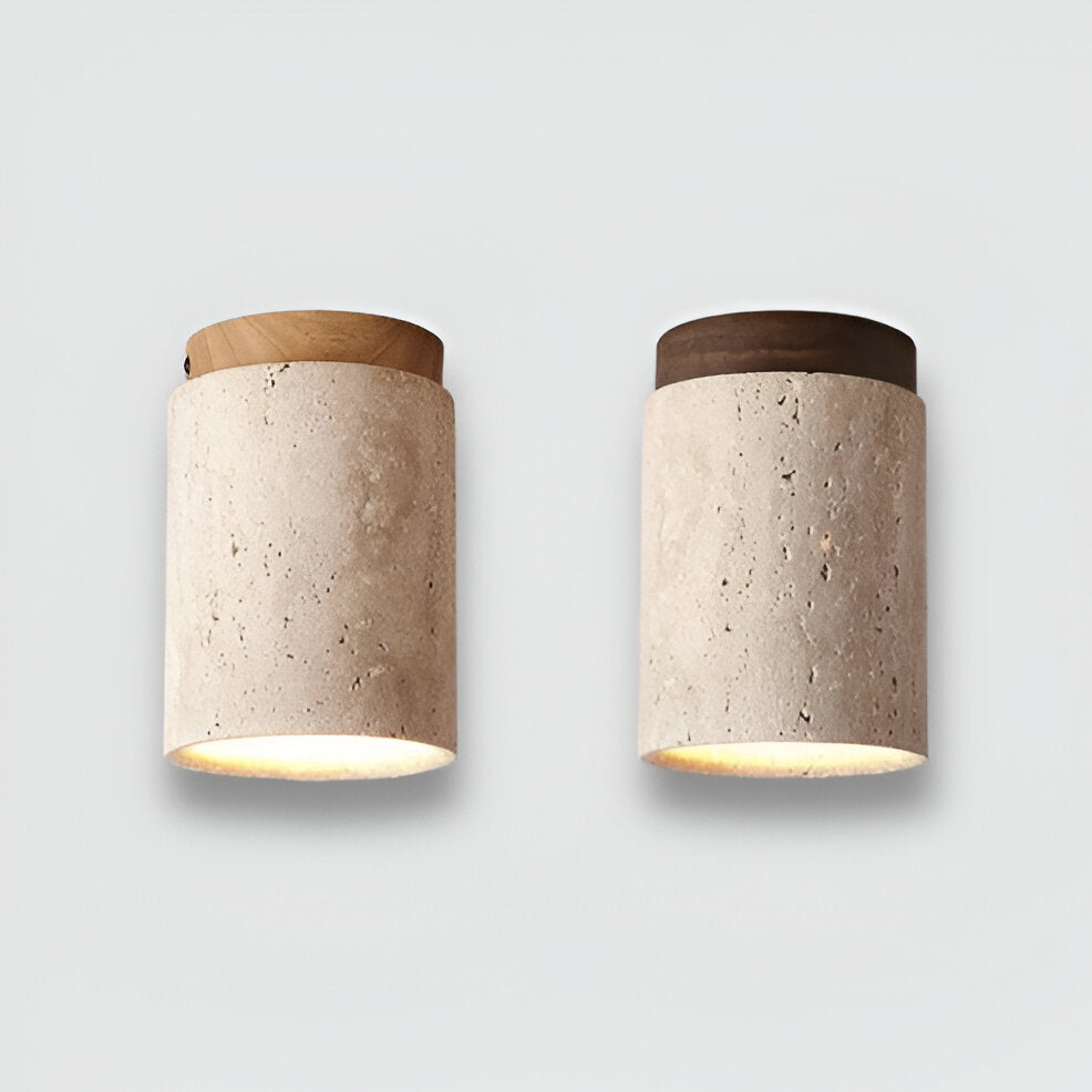 Luxury Marble Wood Ceiling Lamp – Modern Flush Mount Light