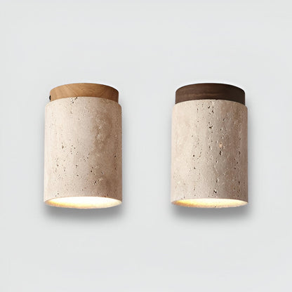 Luxury Marble Wood Ceiling Lamp – Modern Flush Mount Light