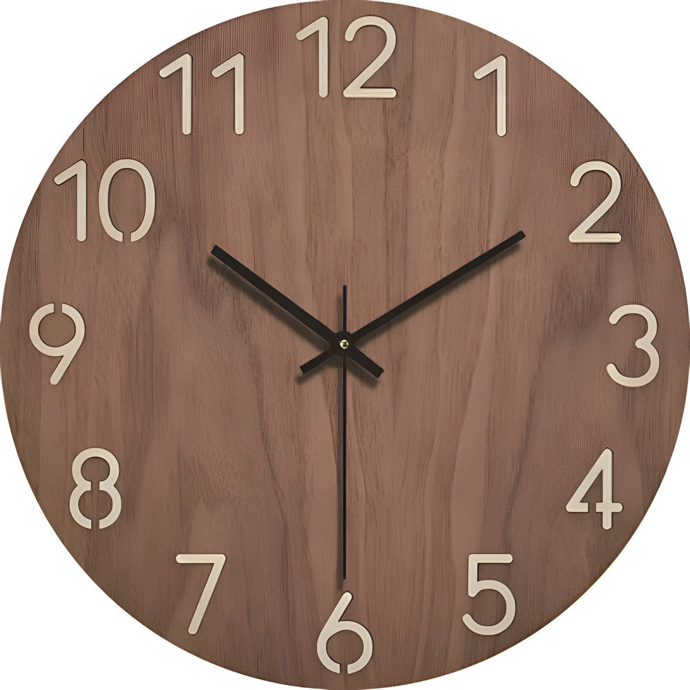 Rustic Wooden Modern Wall Clock