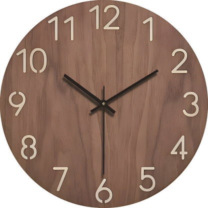 Rustic Wooden Modern Wall Clock