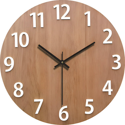 Rustic Wood Wall Clock - Classic Contemporary Style