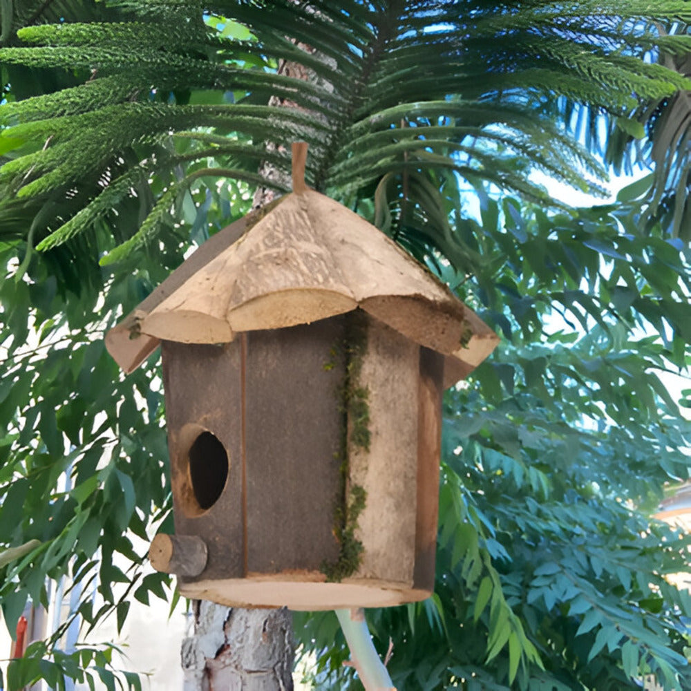 Rustic Wooden Birdhouse Feeder - Luxicro
