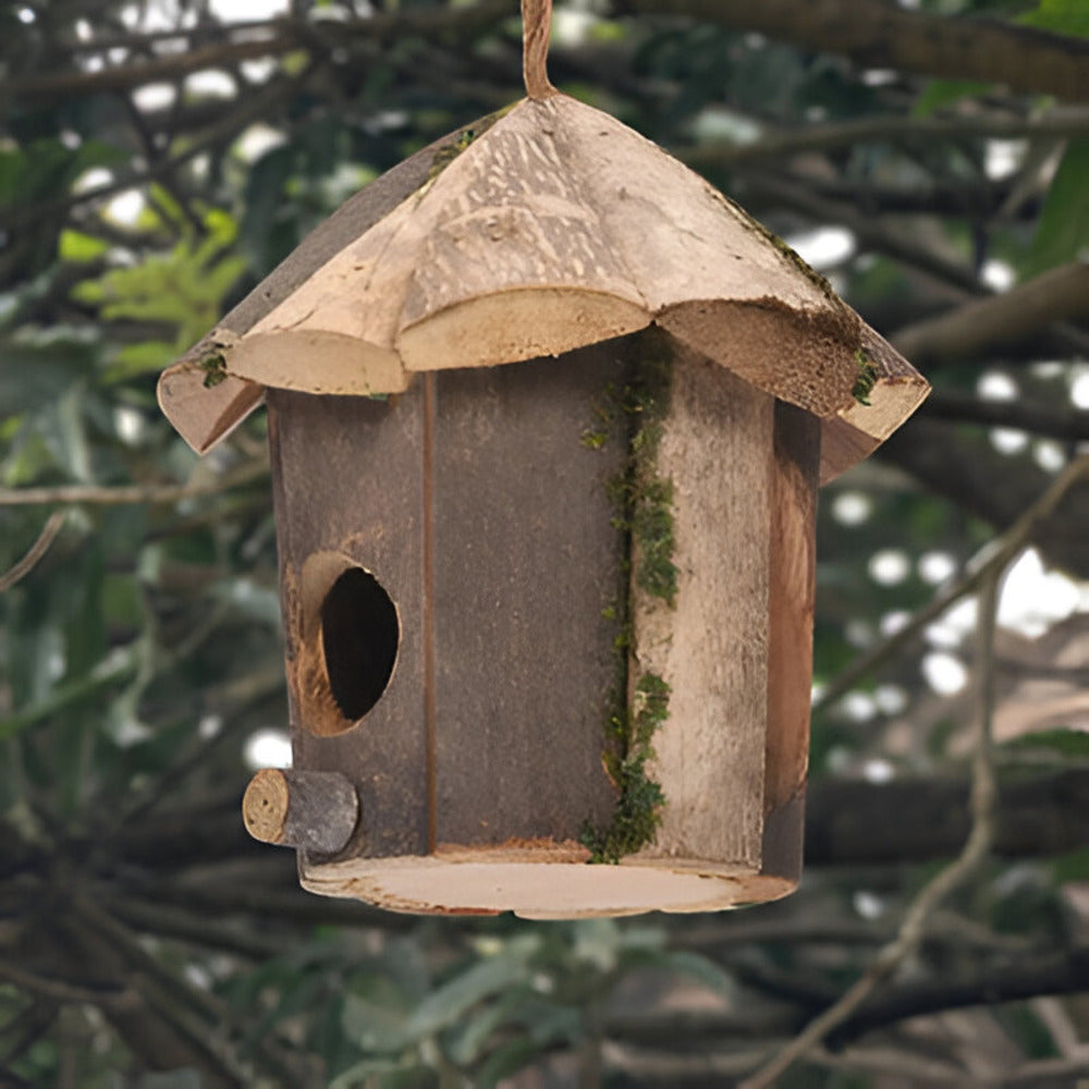 Rustic Wooden Birdhouse Feeder
