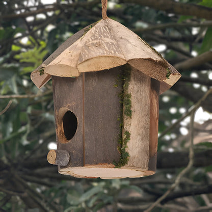 Rustic Wooden Birdhouse Feeder
