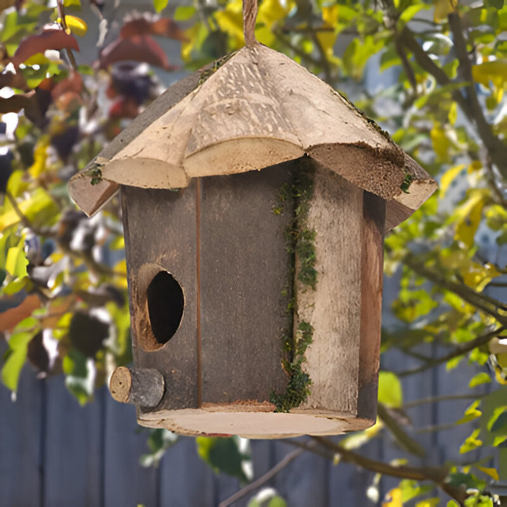 Rustic Wooden Birdhouse Feeder