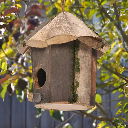 Rustic Wooden Birdhouse Feeder