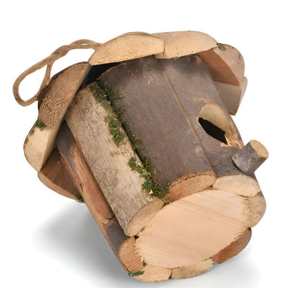 Rustic Wooden Birdhouse Feeder