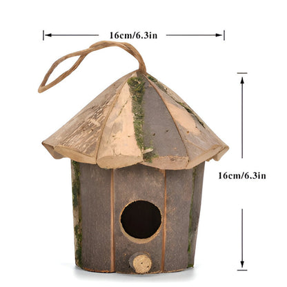 Rustic Wooden Birdhouse Feeder