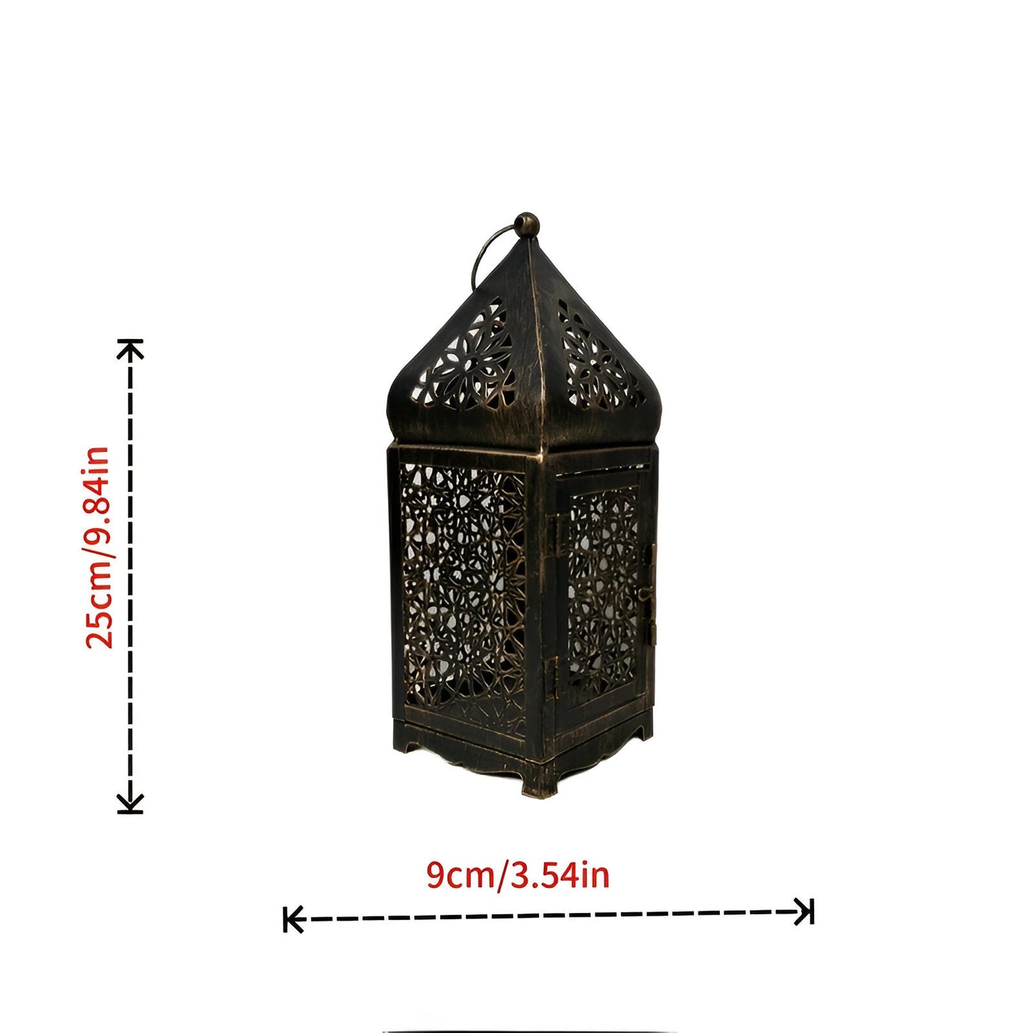 Decorative Metal Candle Lantern with Flower Pattern