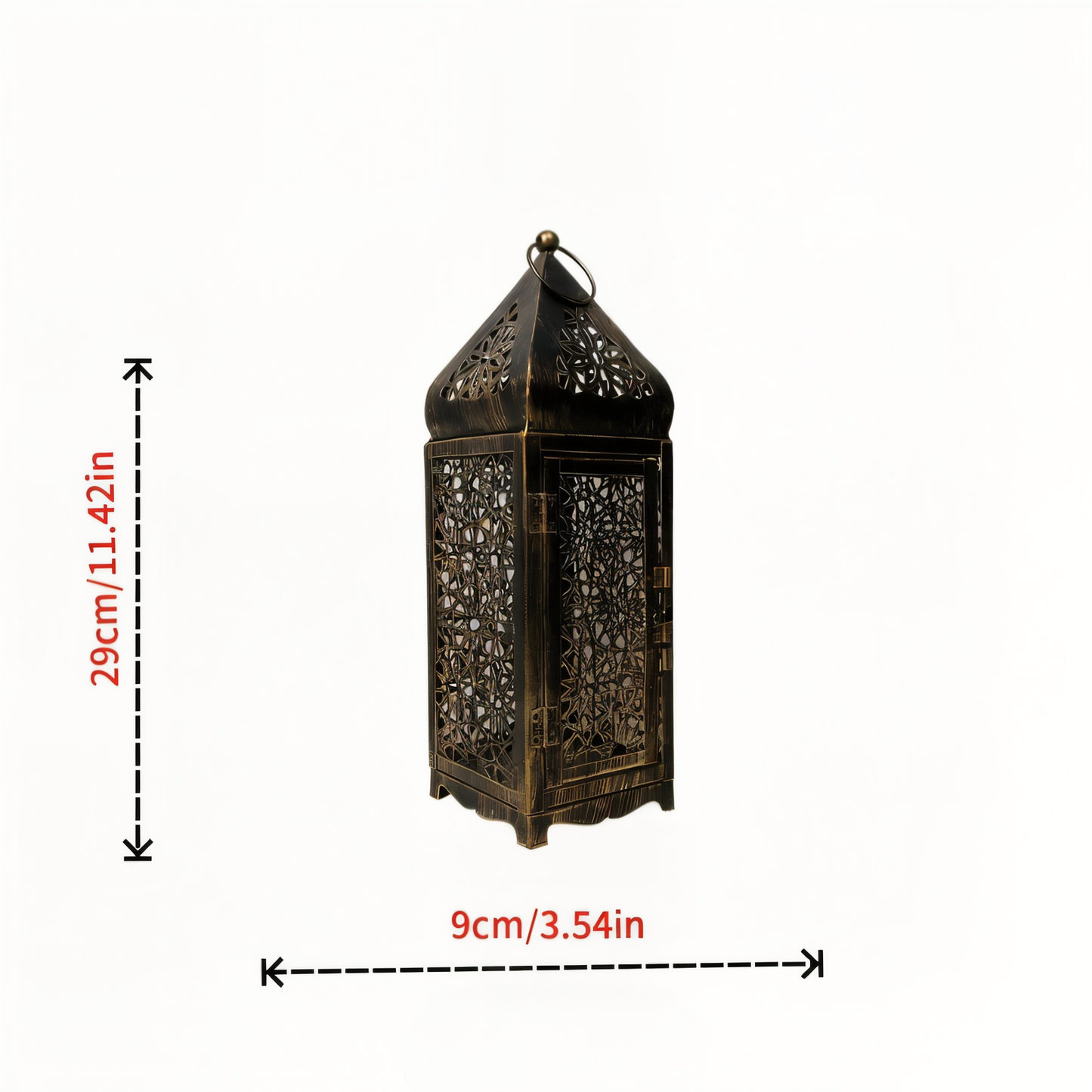 Decorative Metal Candle Lantern with Flower Pattern