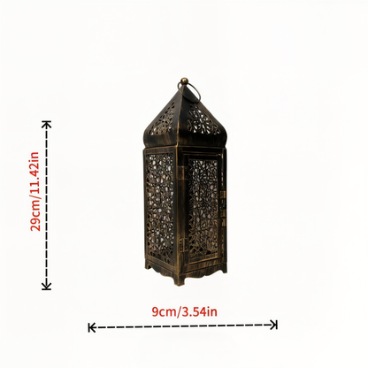 Decorative Metal Candle Lantern with Flower Pattern