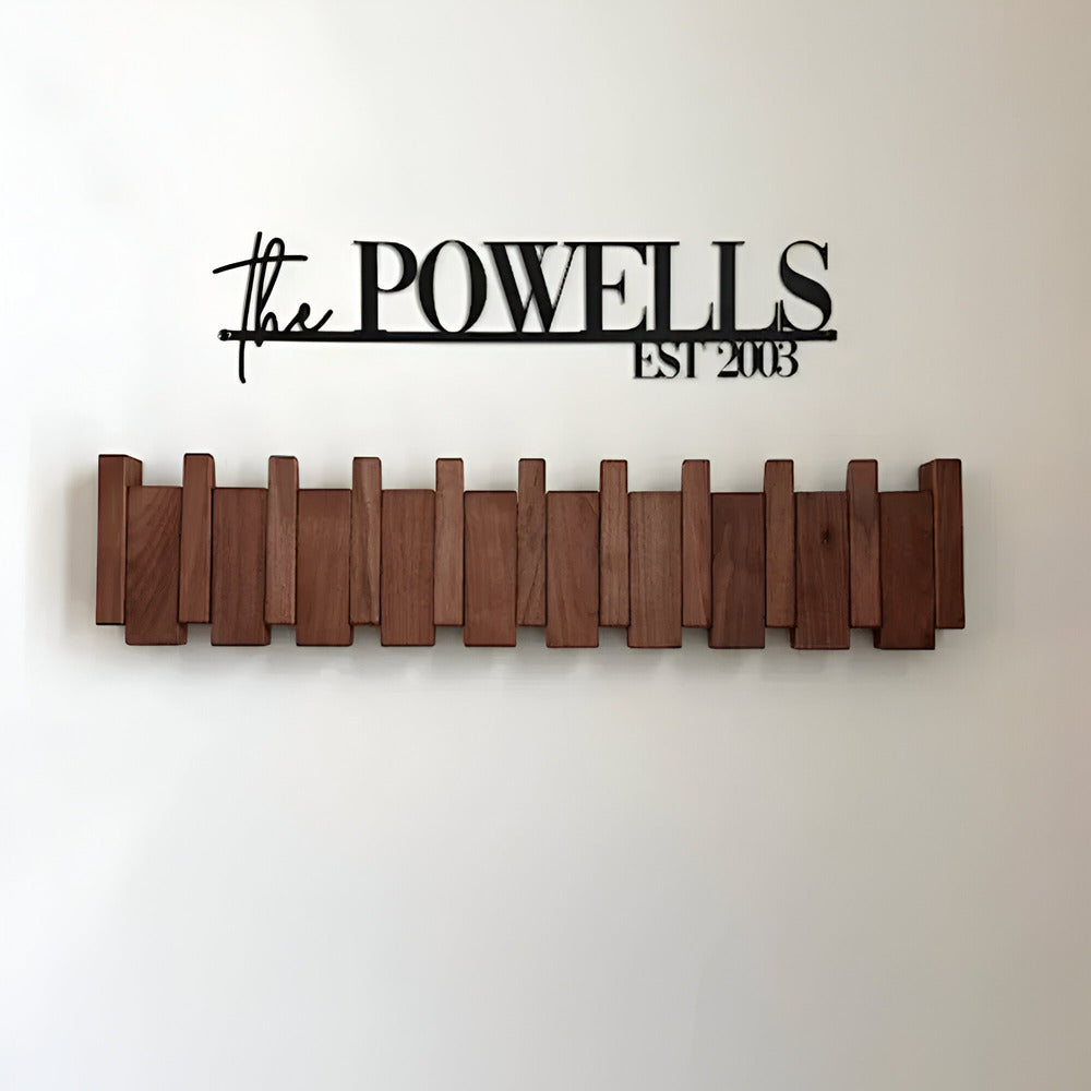 Rustic Wooden Coat Rack with Modern Hooks - Luxicro