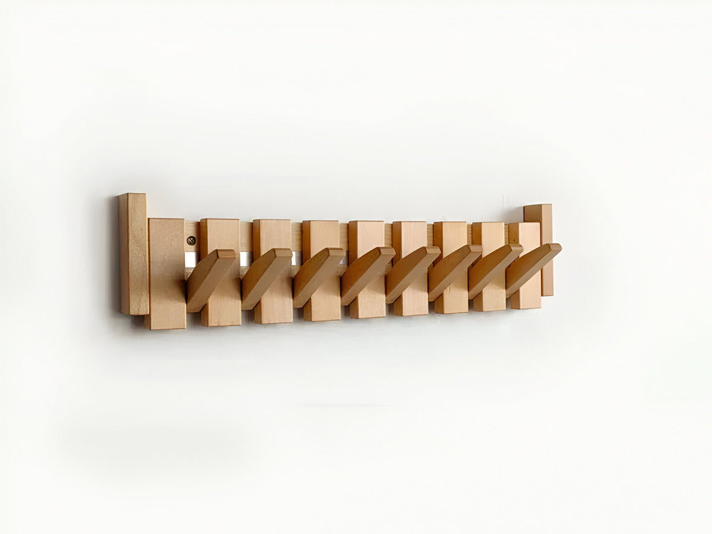 Modern Wooden Coat Hook in Monochrome Key Pattern