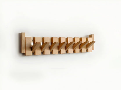 Modern Wooden Coat Hook in Monochrome Key Pattern