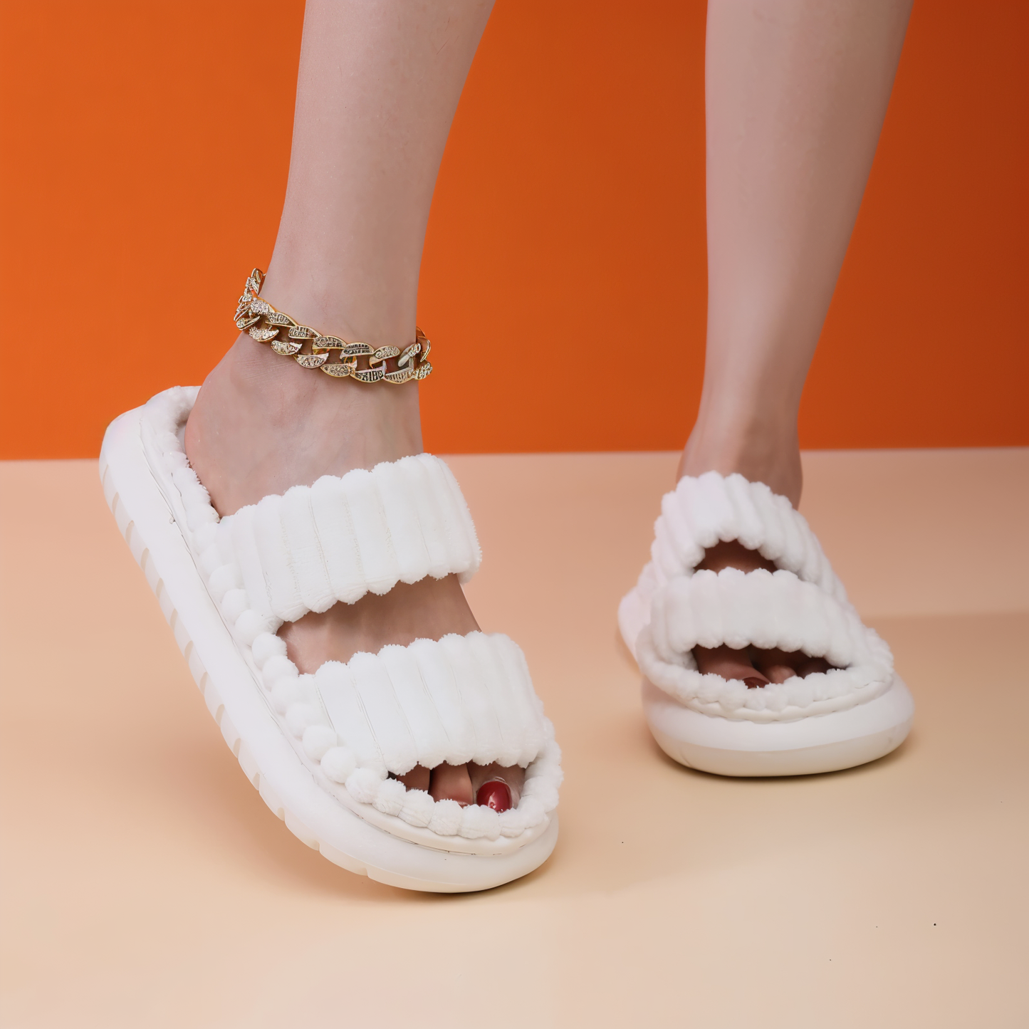 Cozy Fleece Lined Slippers with Velcro Strap