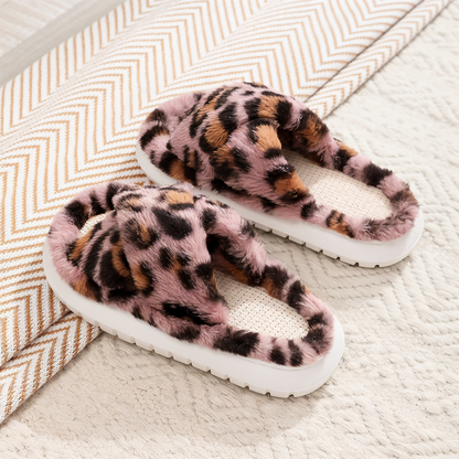 Soft Fleece Slippers with Adjustable Strap