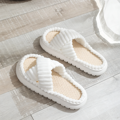 Soft Fleece Slippers with Adjustable Strap