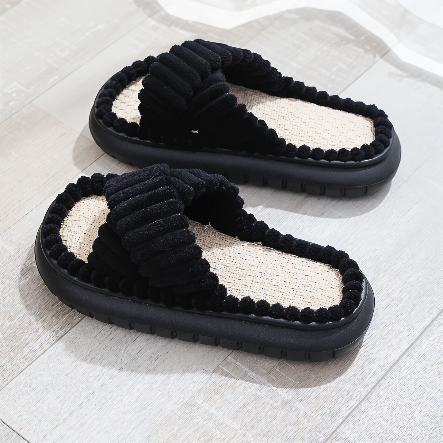 Cozy Fleece Lined Slippers with Velcro Strap