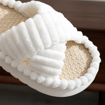 Cozy Fleece Lined Slippers with Velcro Strap