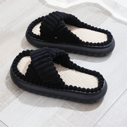 Cozy Fleece Lined Slippers with Velcro Strap