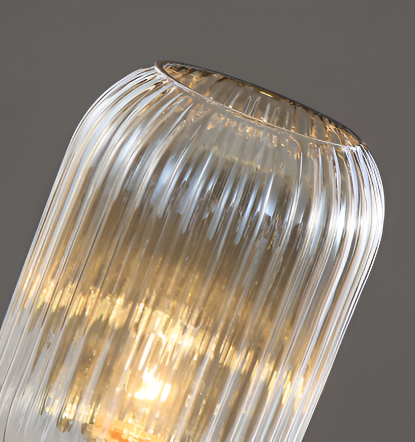 Simple Clear Table Lamp with Fabric Shade