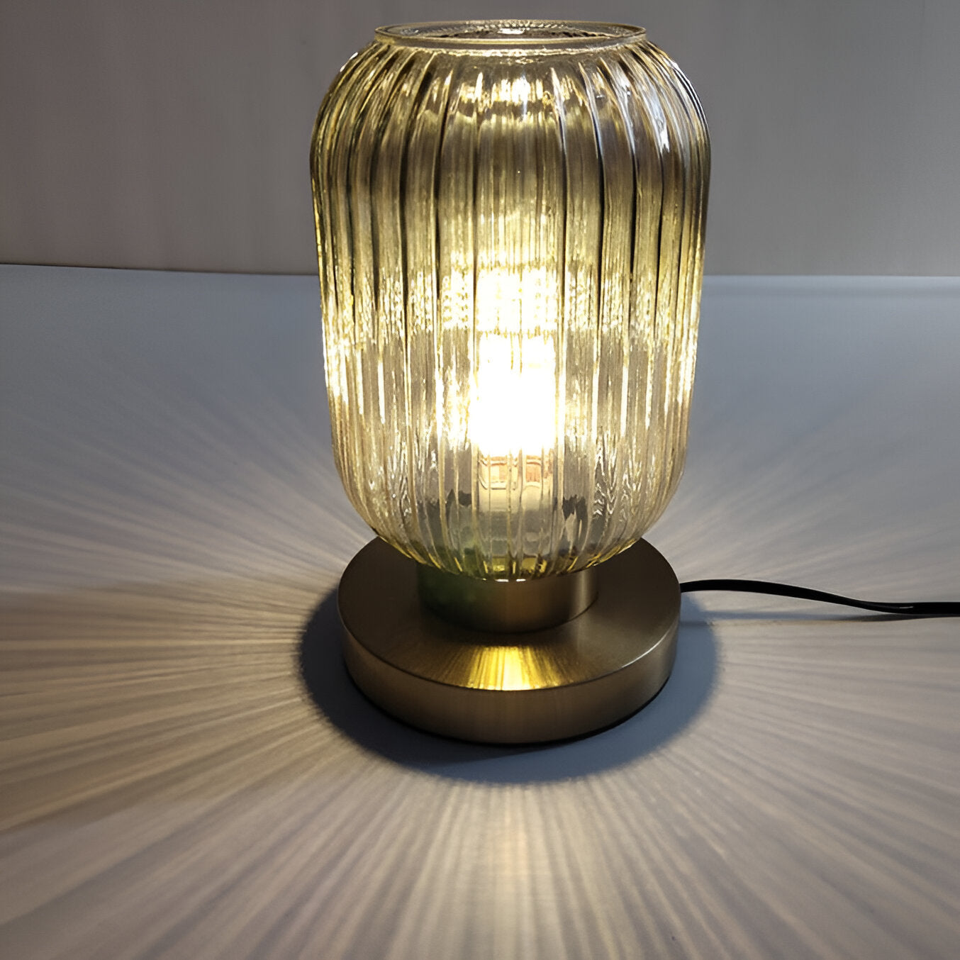 Simple Clear Table Lamp with Fabric Shade