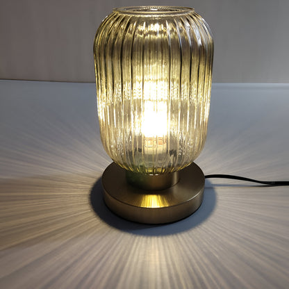 Simple Clear Table Lamp with Fabric Shade