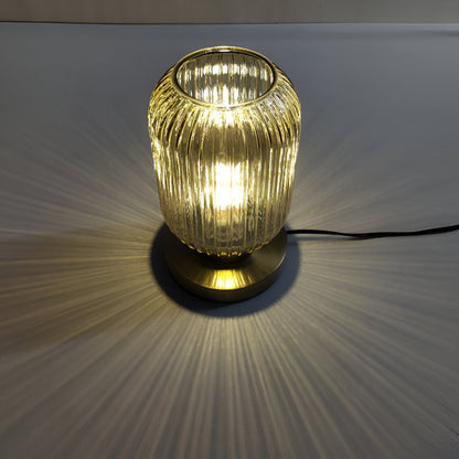 Simple Clear Table Lamp with Fabric Shade