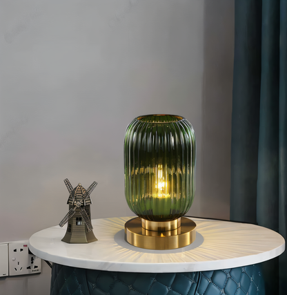 Simple Clear Table Lamp with Fabric Shade